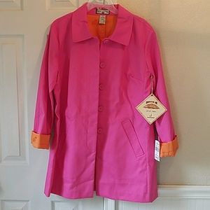 Caribbean Joe Pink and Orange Rain Coat